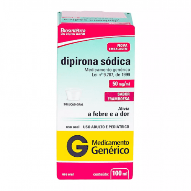 Dipirona Sol Oral 50mgmL 100mL +Copo Generico Biosintetica